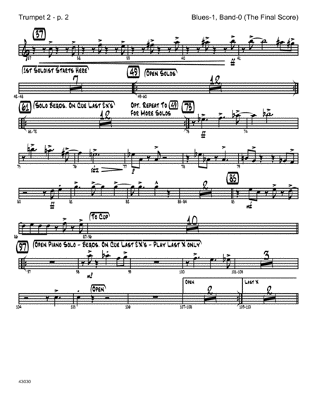 Blues-1, Band-0 (The Final Score) - Trumpet 2
