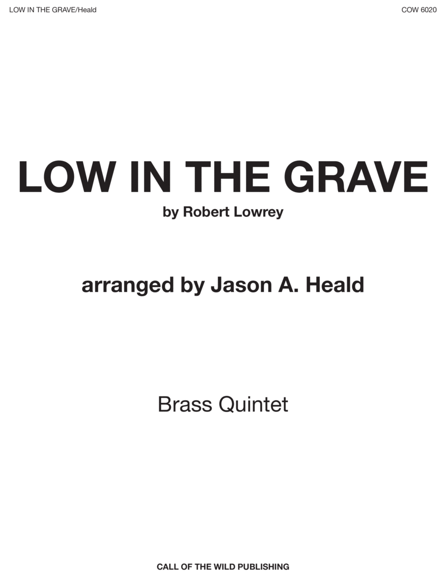 Low in the Grave for brass quintet Brass Quintet scores gallery preview page 1