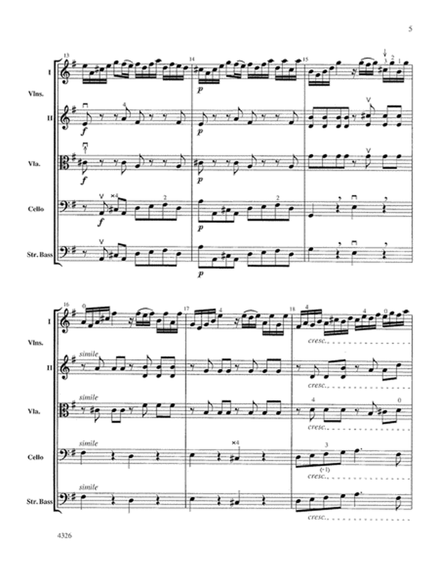 Fiocco Allegro: Score