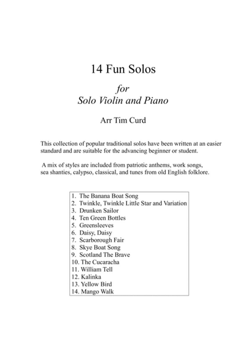 14 Fun Solos for Violin and Piano image number null