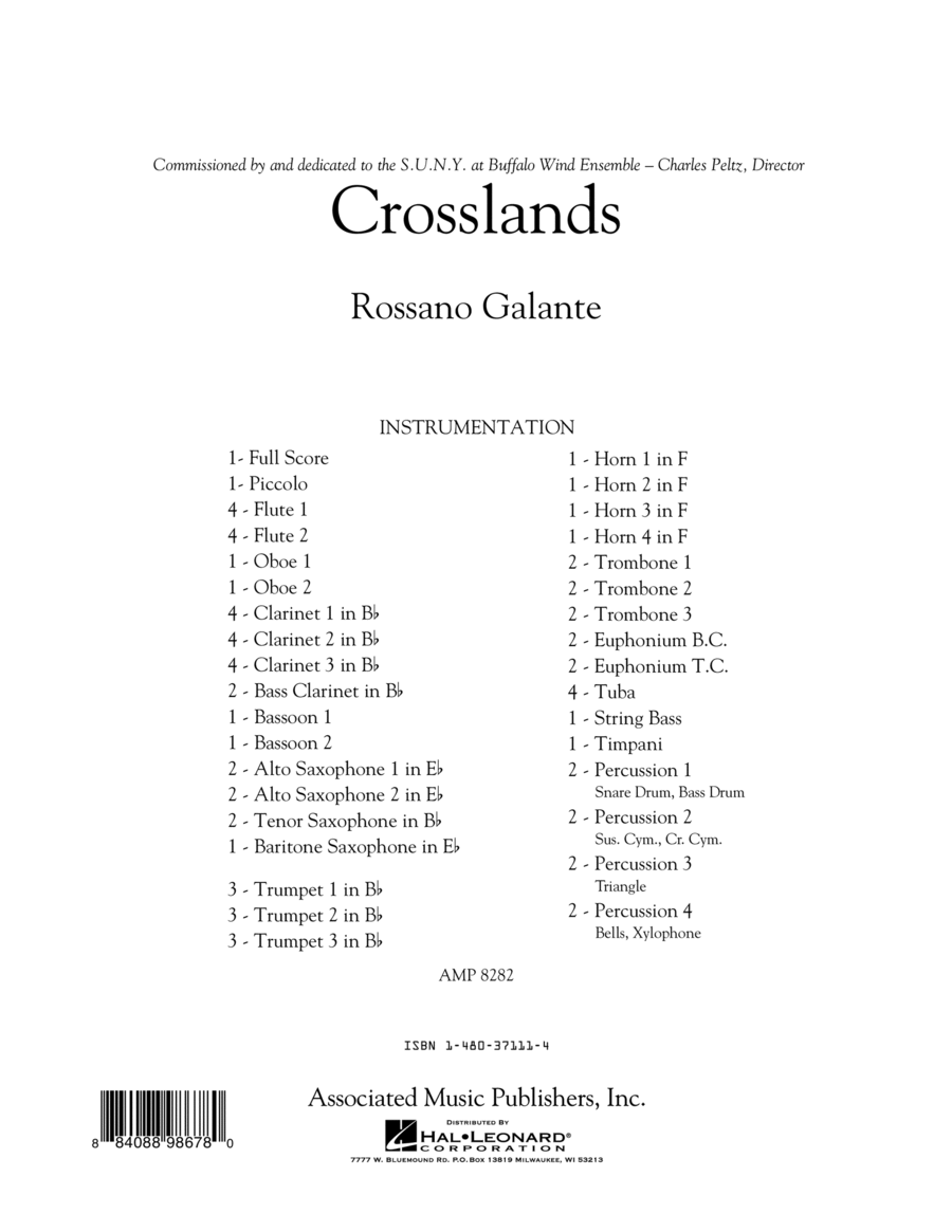 Crosslands - Conductor Score (Full Score) Concert Band scores gallery preview page 1
