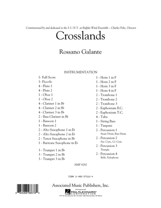 Book cover for Crosslands - Conductor Score (Full Score)