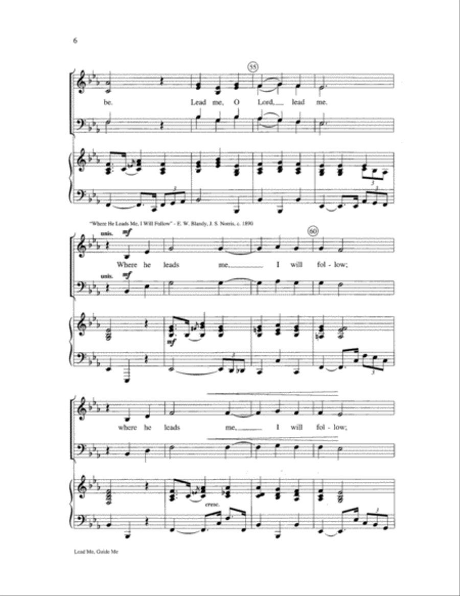 Lead Me, Guide Me 4-Part scores gallery preview page 6