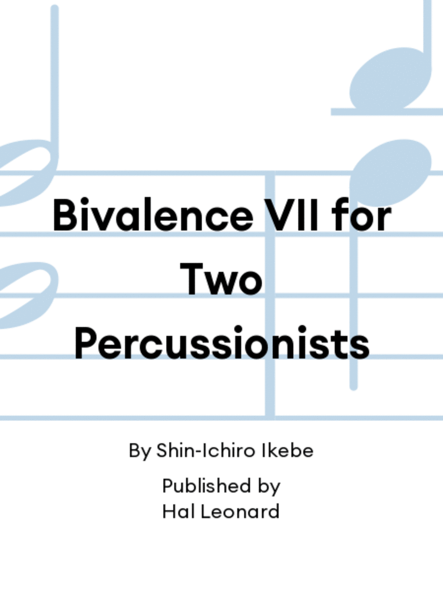 Bivalence VII for Two Percussionists Percussion scores gallery preview page 1