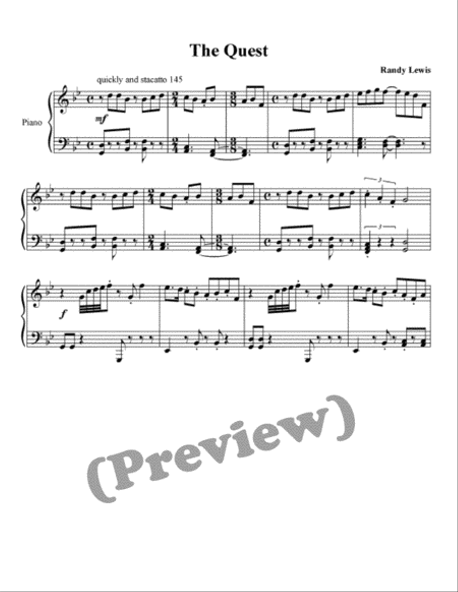 The Quest Piano Solo scores gallery preview page 1