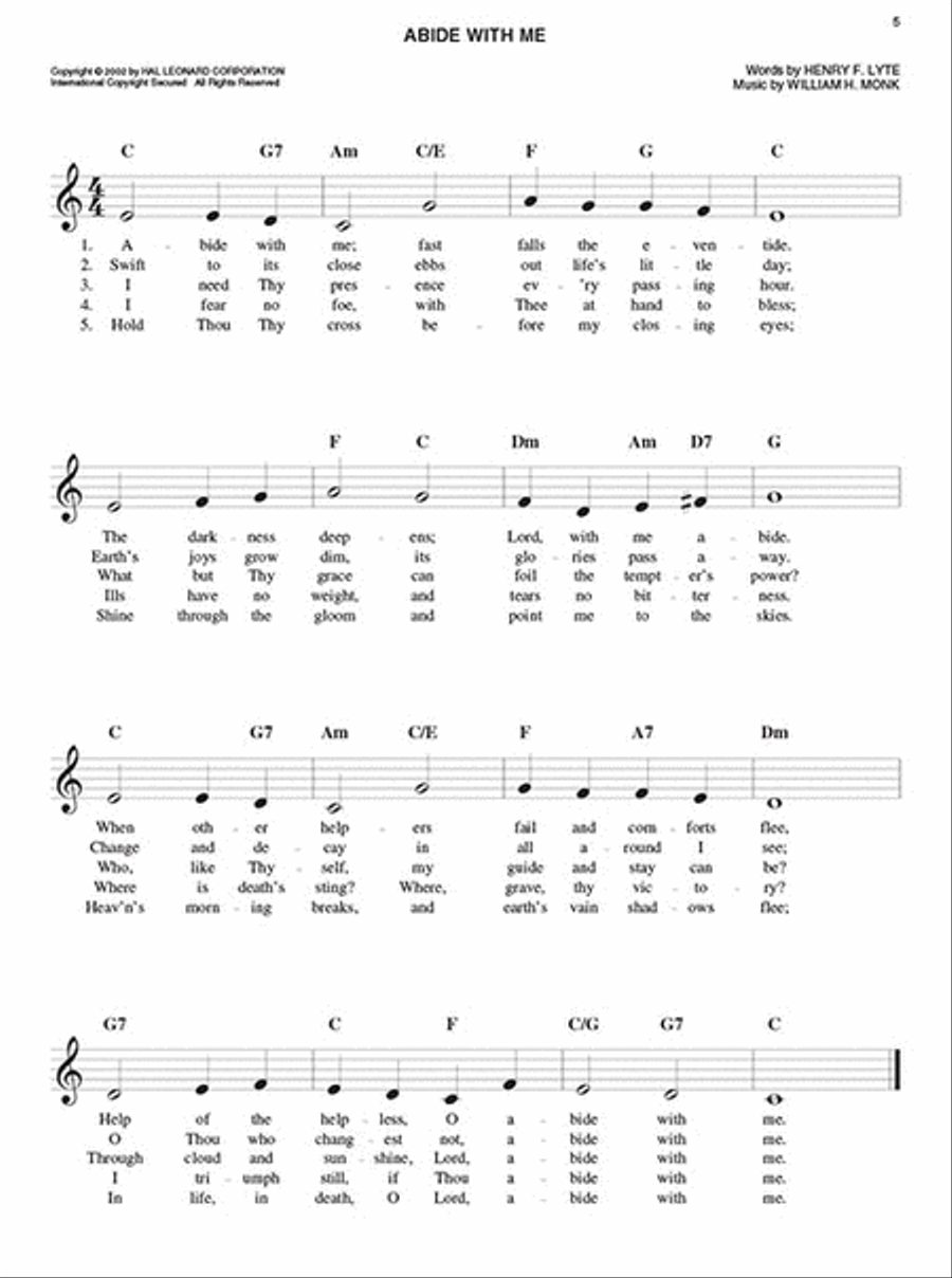 The Easy Hymn Fake Book Piano scores gallery preview page 2