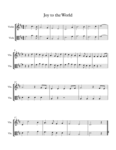 Easy Christmas Duets for Early Intermediate Violin and Viola Volume 2