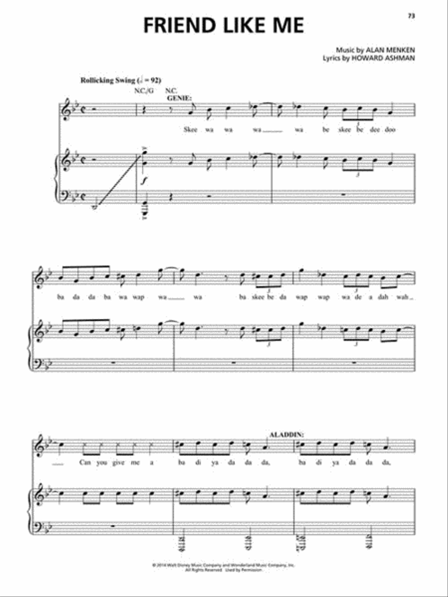 Aladdin – Broadway Musical Piano, Vocal, Guitar scores gallery preview page 3