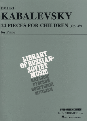 Book cover for Dmitri Kabalevsky – 24 Pieces for Children, Op. 39