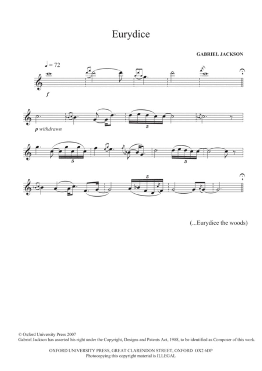 Eurydice Clarinet Solo scores gallery preview page 3
