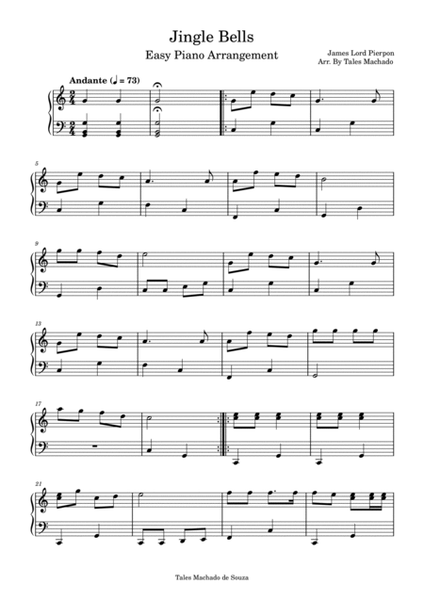 Jingle Bells - Easy Piano Arrangement image number null