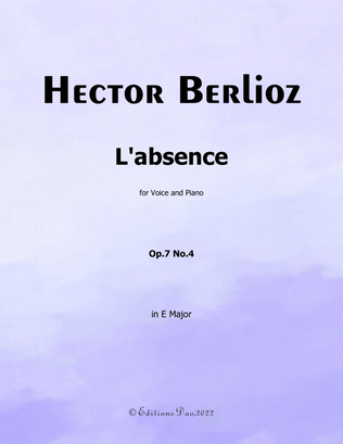 L'absence, by Berlioz, in E Major
