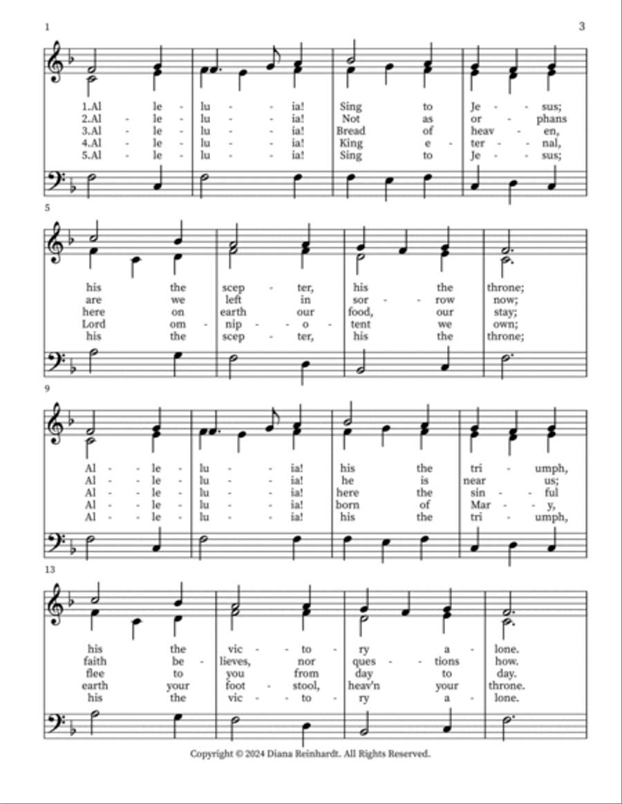 Alleluia! Sing to Jesus Handbell Choir scores gallery preview page 3