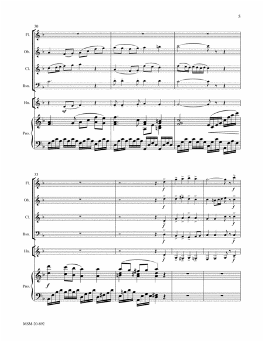 Rejoice, Ye Pure in Heart: Woodwind Quintet and Piano Woodwind Quintet scores gallery preview page 5