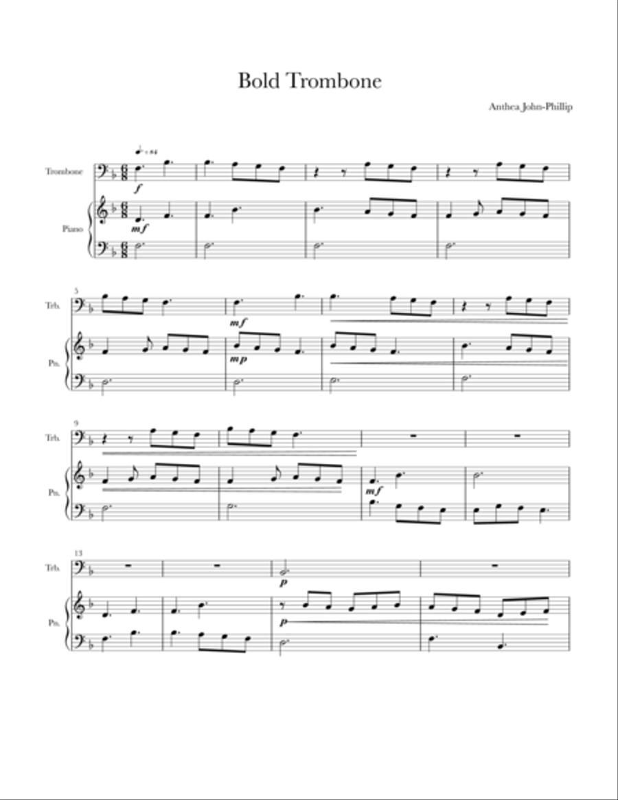 Bold Trombone Trombone Duet scores gallery preview page 1
