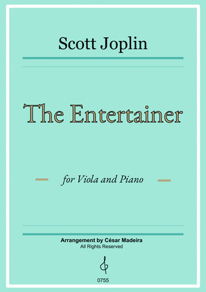 Book cover for The Entertainer by Joplin - Viola and Piano (Full Score and Parts)