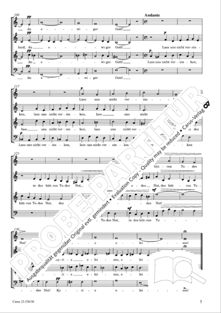 Even in the midst of life (Mitten wir im Leben sind) 4-Part scores gallery preview page 6