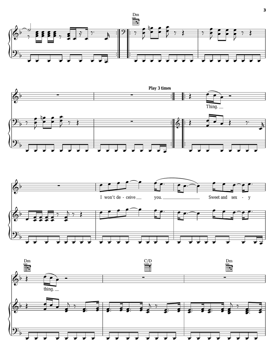 Sweet And Sexy Thing Sweet And Sexy Thing Piano, Vocal, Guitar scores gallery preview page 3