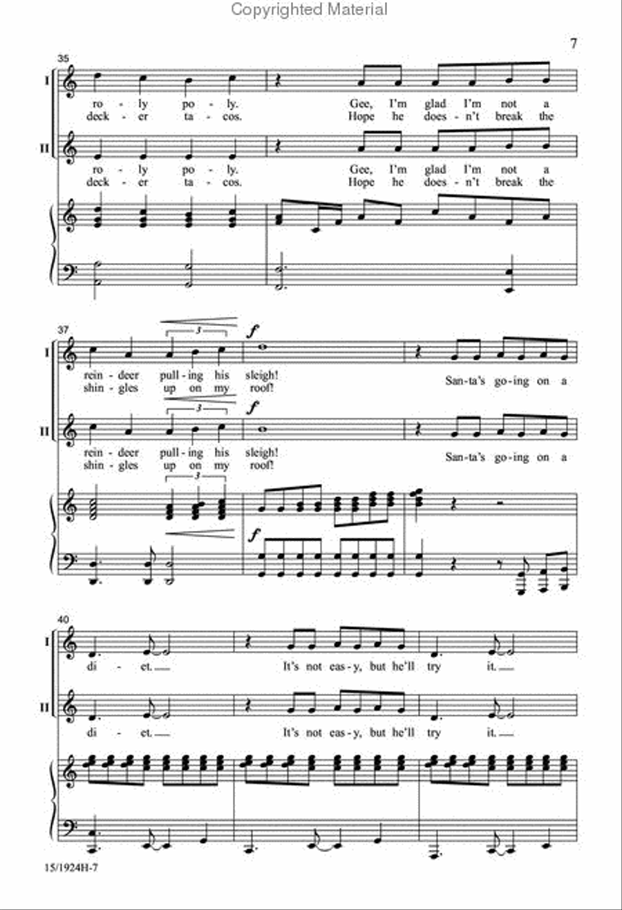 Santa's Going on a Diet Santa's Going on a Diet Unison Choir scores gallery preview page 7