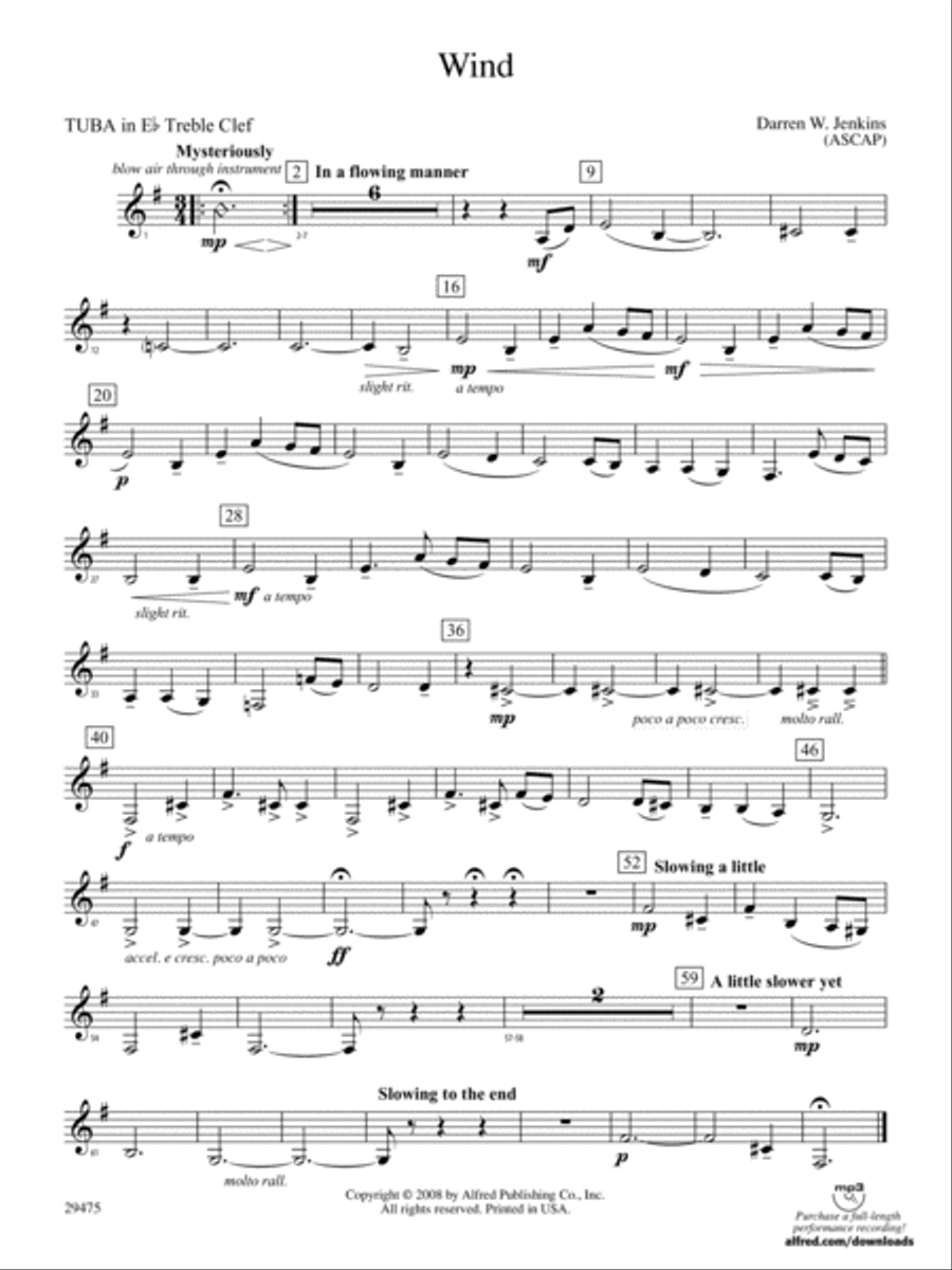 Wind: (World Part) E-flat Tuba T.C. Concert Band scores gallery preview page 1
