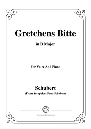Schubert-Gretchens Bitte in D Major,for voice and piano