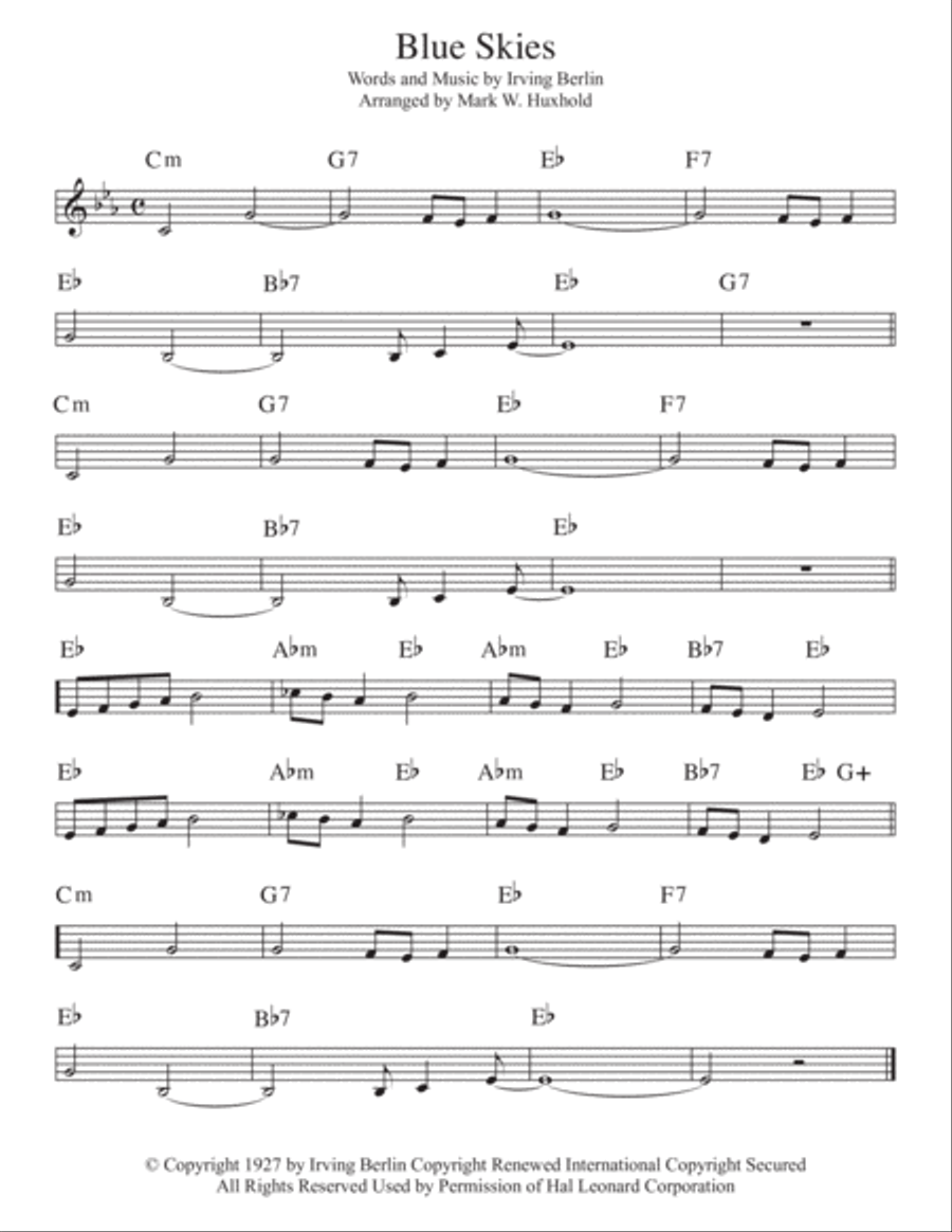 Blue Skies Piano scores gallery preview page 2
