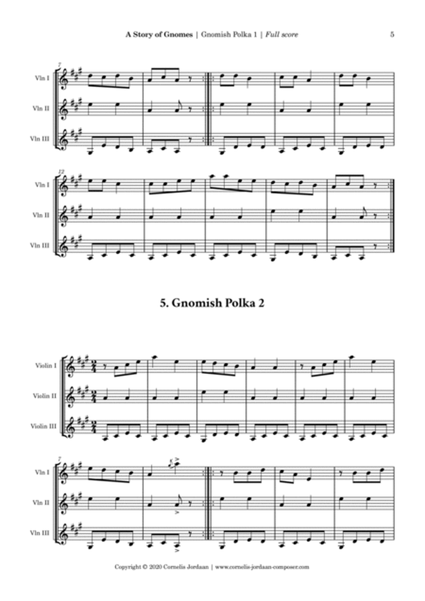 A Story of Gnomes, for beginner violin trio