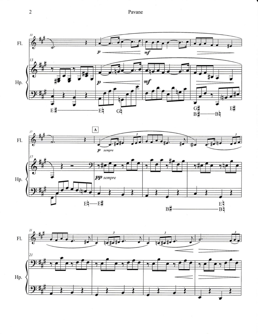 Pavane, op.50 Flute scores gallery preview page 2