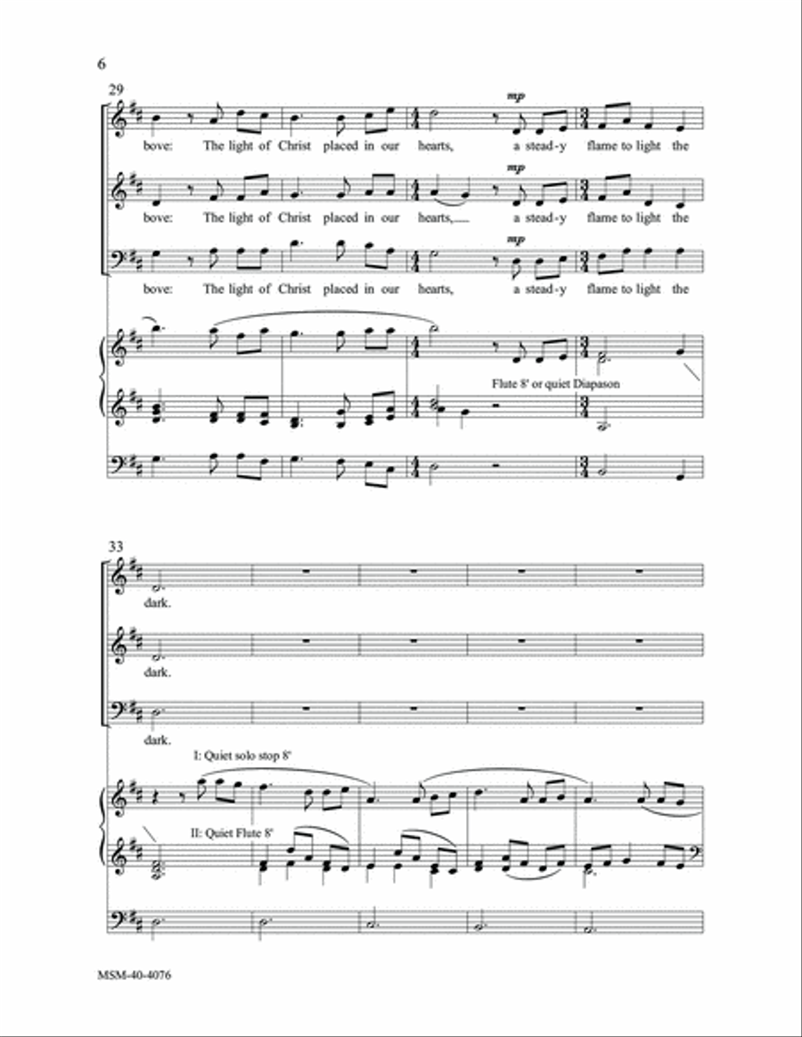 A Steady Flame to Light the Dark 3-Part scores gallery preview page 6