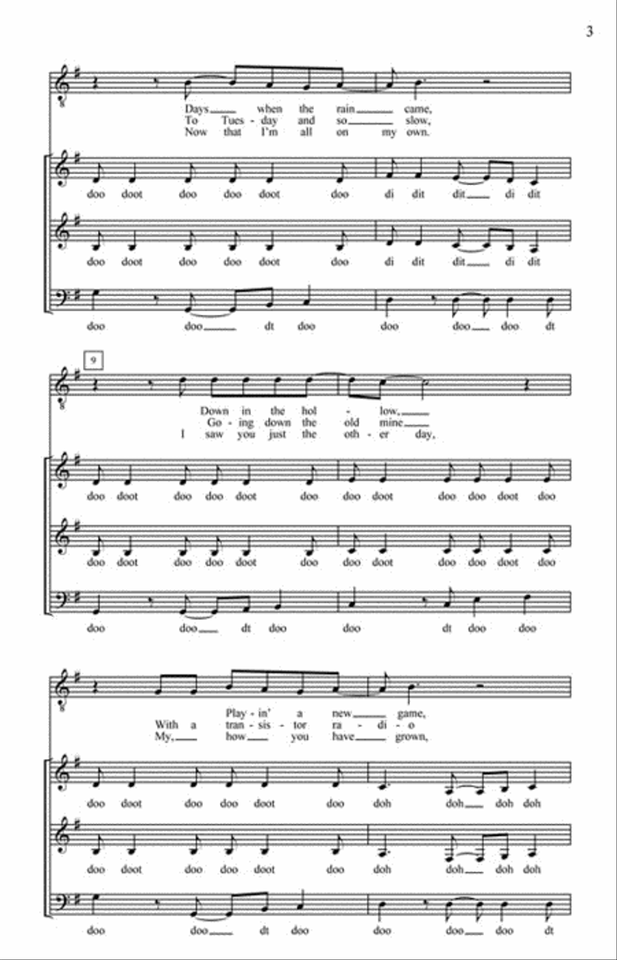 Brown Eyed Girl 4-Part scores gallery preview page 3