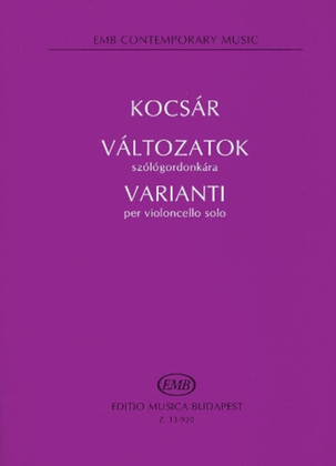 Book cover for Valtozatok Varianti Violoncello Solo
