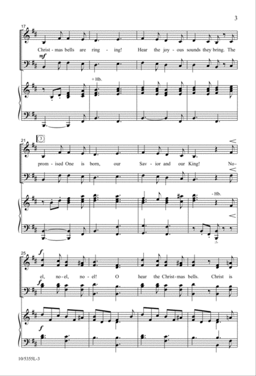 Ding Dong! The Christmas Bells Are Ringing 4-Part scores gallery preview page 3