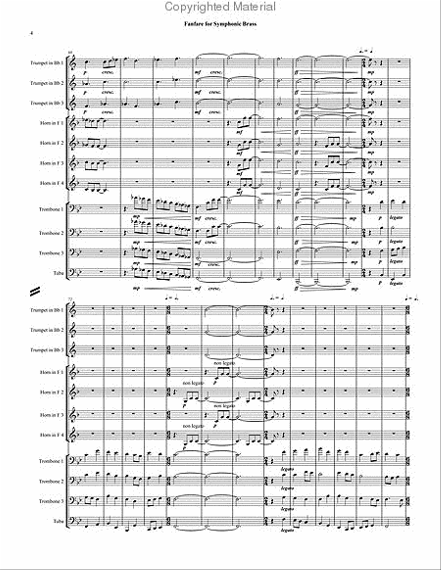 Fanfare for Symphonic Brass Score scores gallery preview page 3