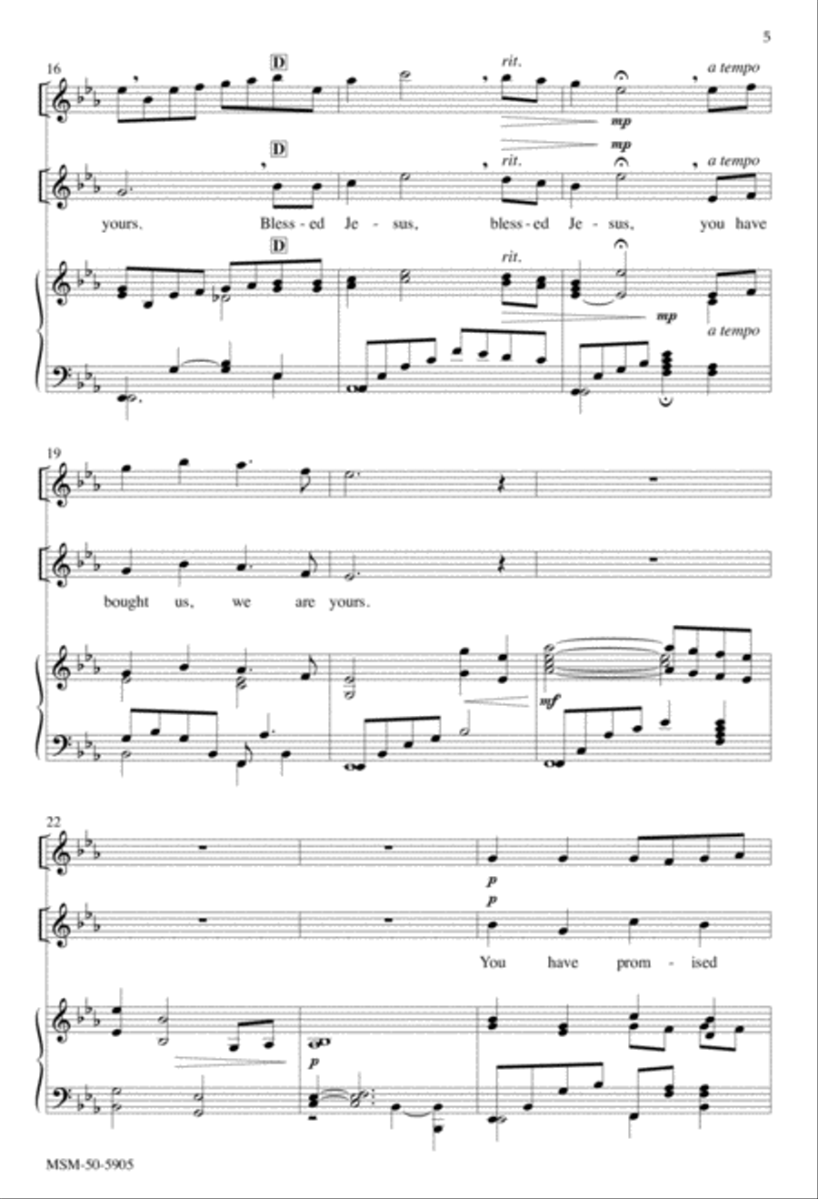 Savior, Like a Shepherd Lead Us Unison Choir scores gallery preview page 5