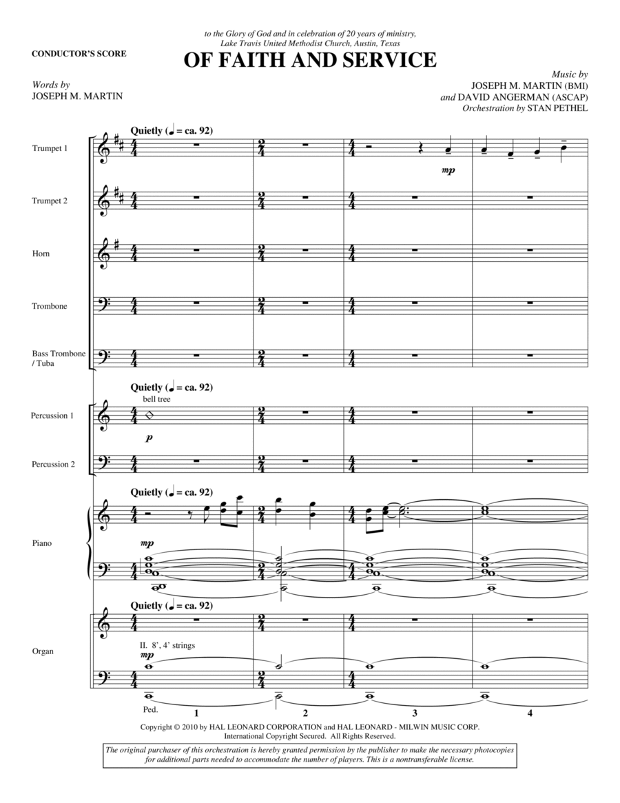 Of Faith And Service - Score Choir scores gallery preview page 1