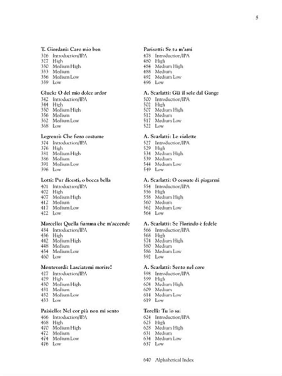 28 Italian Songs and Arias of the 17th and 18th Centuries – Complete Voice Solo scores gallery preview page 4