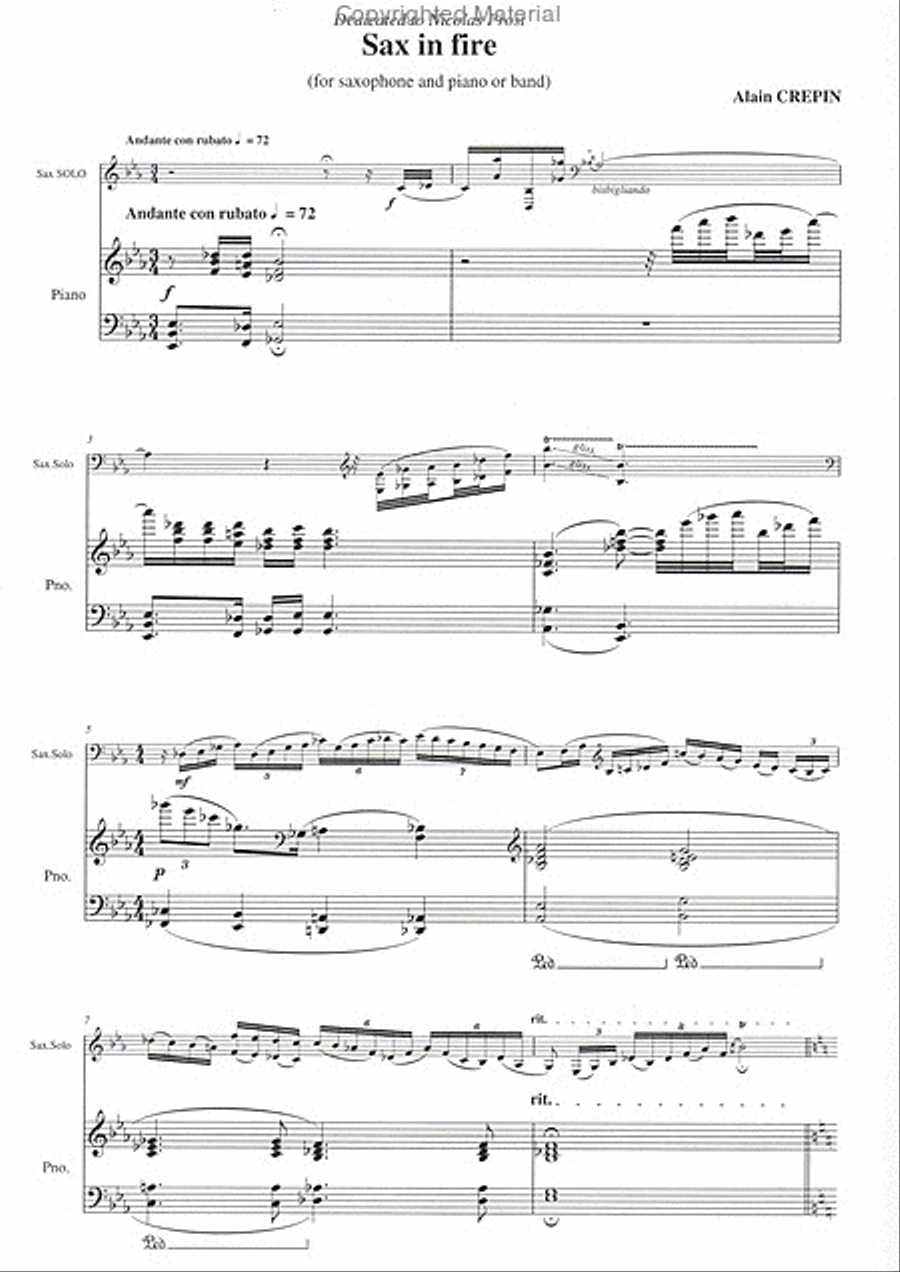 Sax in fire Piano Accompaniment scores gallery preview page 2