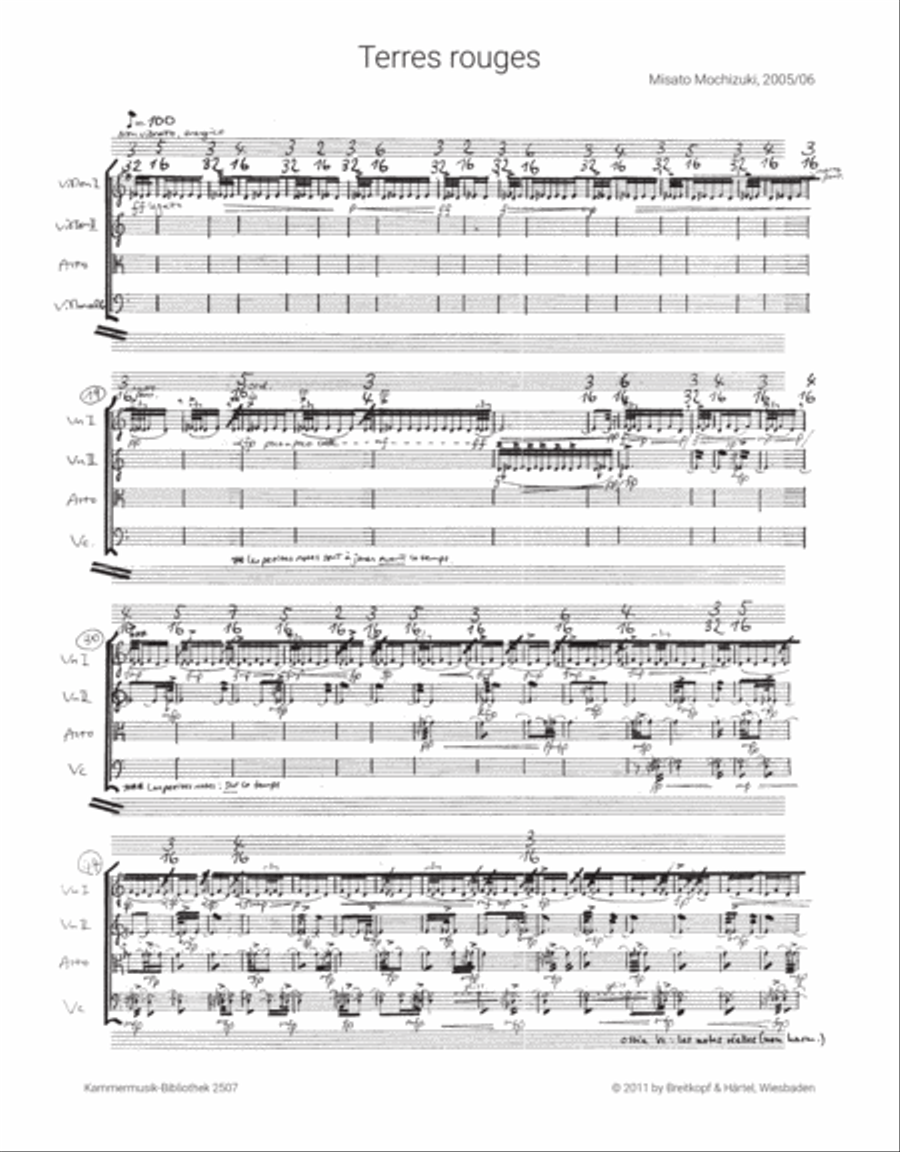 Terres rouges String Quartet scores gallery preview page 2