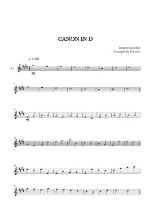 Book cover for Canon in D | Pachelbel | Clarinet in Bb