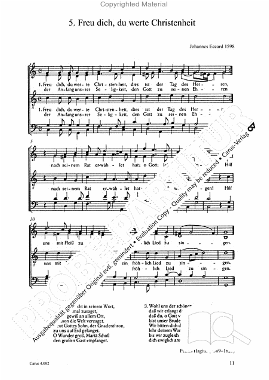 Eccard: 29 Choralbearbeitungen Collection / Songbook scores gallery preview page 12