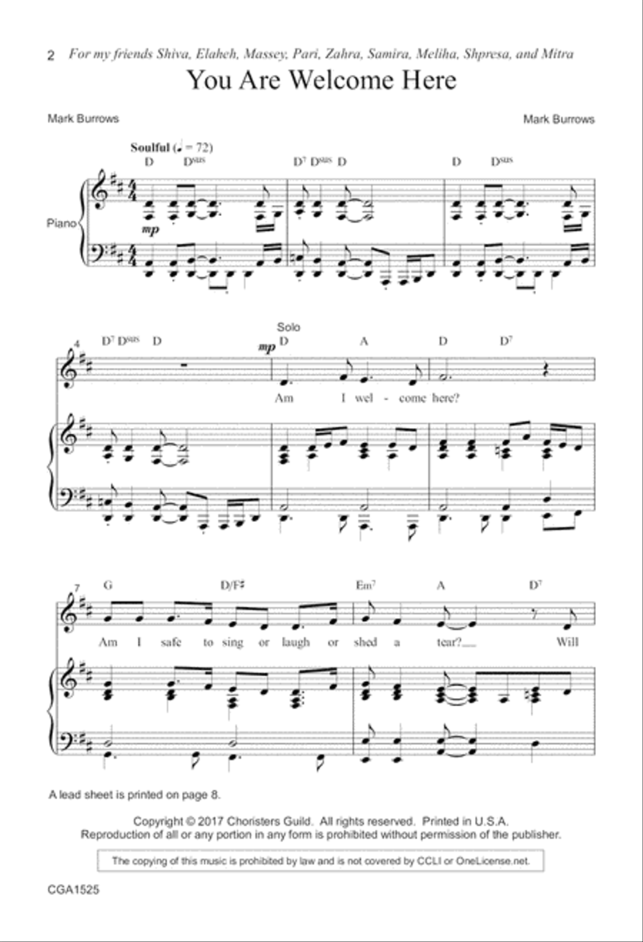 You Are Welcome Here You Are Welcome Here 2-Part scores gallery preview page 2