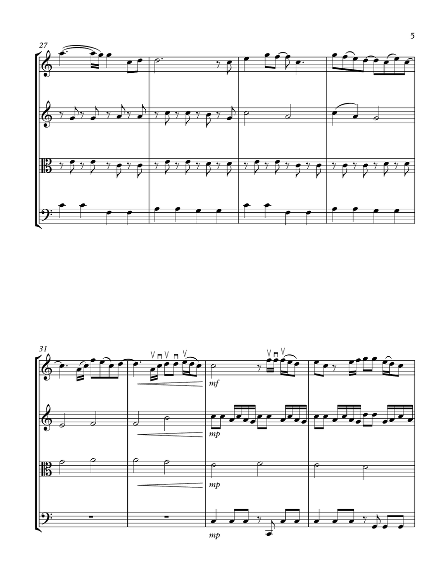 Trumpets String Quartet scores gallery preview page 5