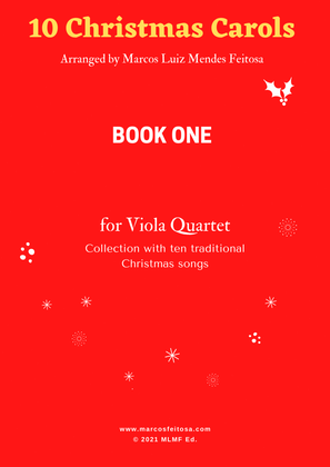 Book cover for 10 Christmas Carols (Book ONE) - Viola Quartet