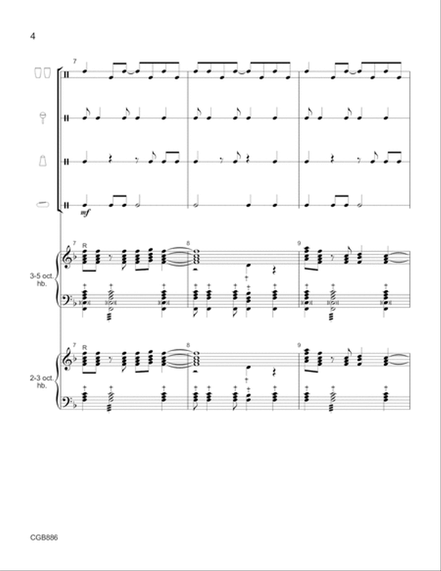 Sanna, Sannanina (Holy, Most Holy Lord) - Full Score Handbell Choir scores gallery preview page 4