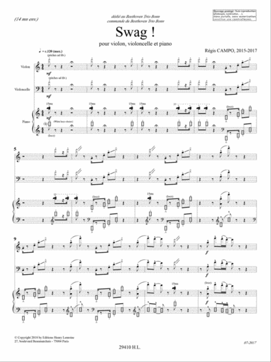 Swag ! Piano Trio scores gallery preview page 2