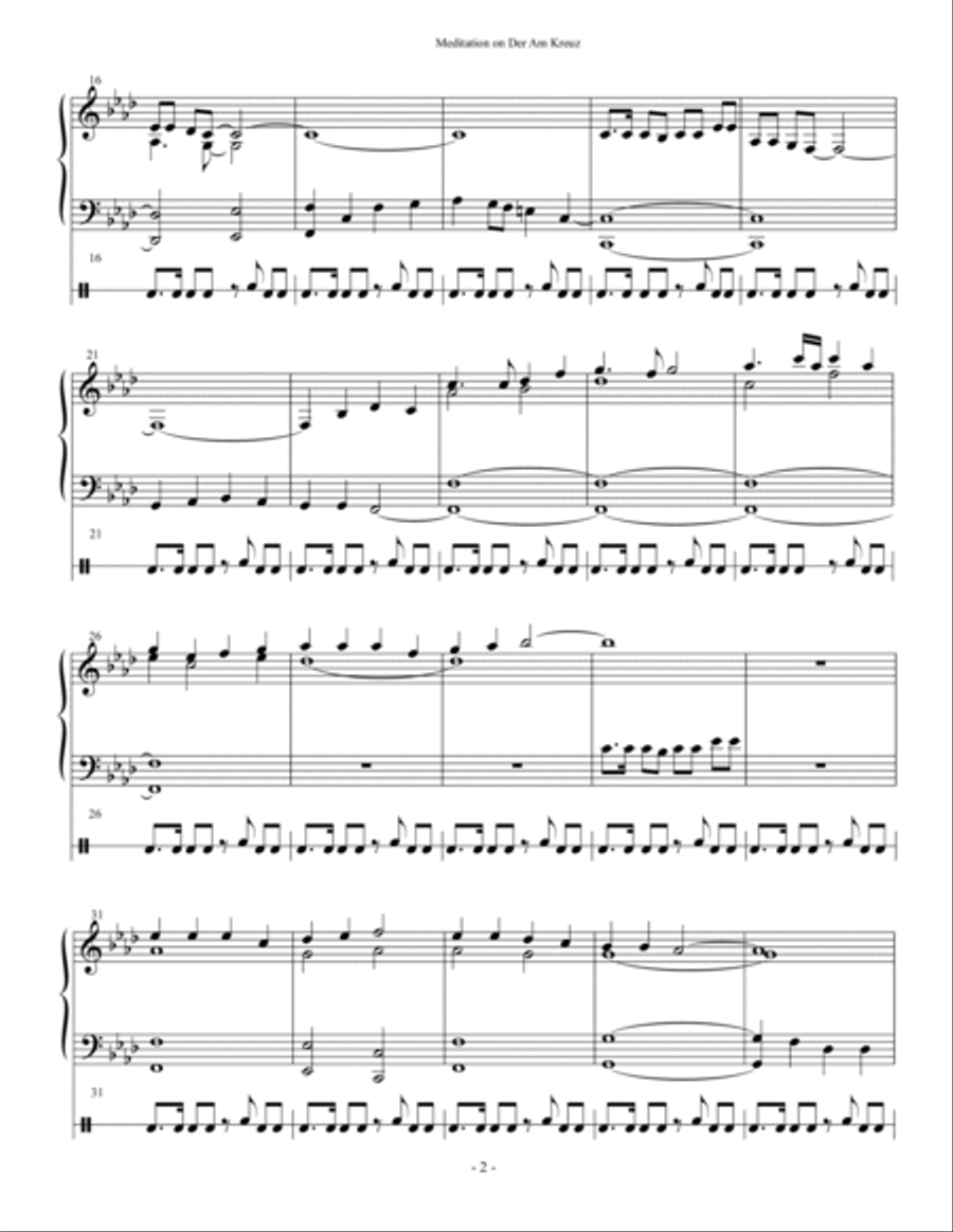 Meditation on Der Am Kreuz (On My Heart Imprint Your Image) Small Ensemble scores gallery preview page 2