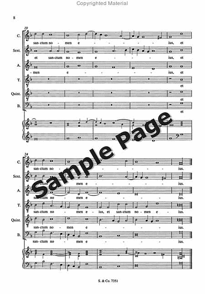 Magnificat A 6 Vocal Score