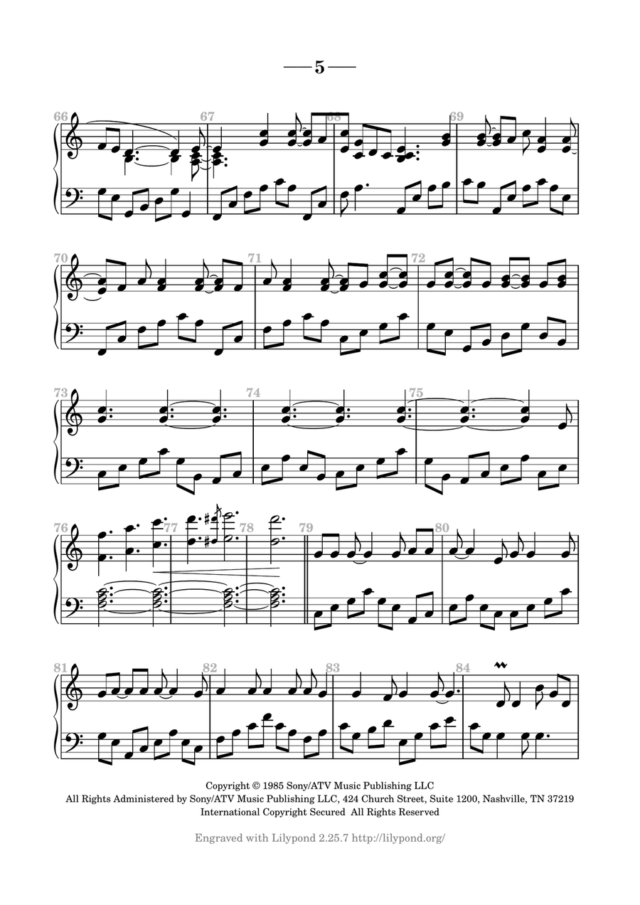 Hallelujah Piano Solo scores gallery preview page 5