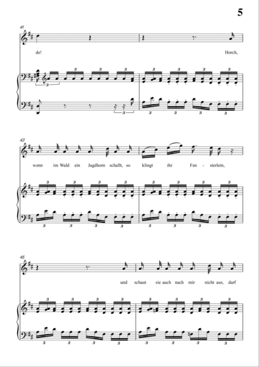 Schubert-Die böse Farbe,from 'Die Schöne Müllerin',Op.25 No.17 in D for Vocal and Piano Voice scores gallery preview page 6