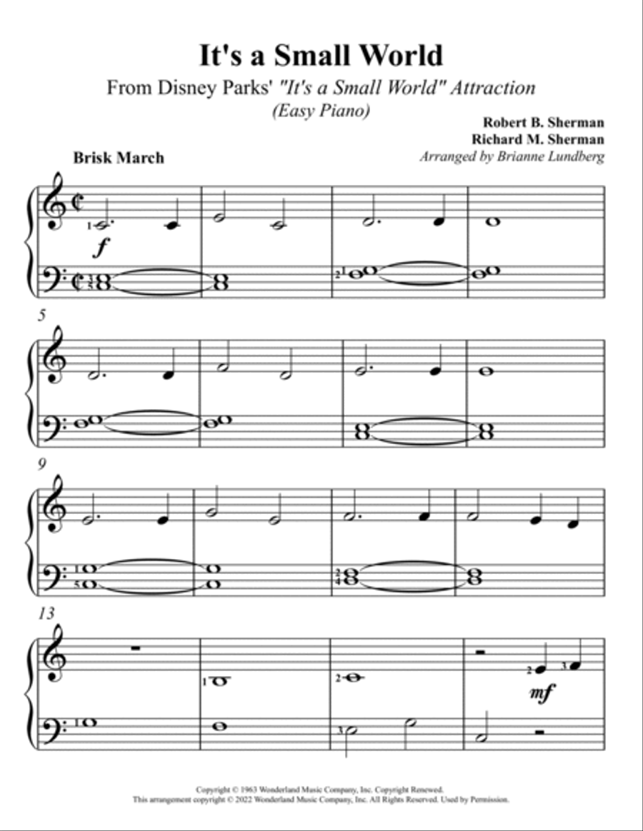 It's A Small World Easy Piano scores gallery preview page 2
